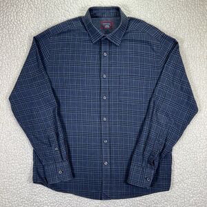 UNTUCKit Lucente Flannel Shirt Men’s Medium Blue Plaid Button Up Long Sleeve